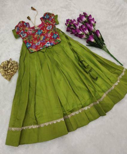 NEW LAUNCING KIDS LEHENGA CHOLI Cosmos silk Surat kids party wear wholesale
